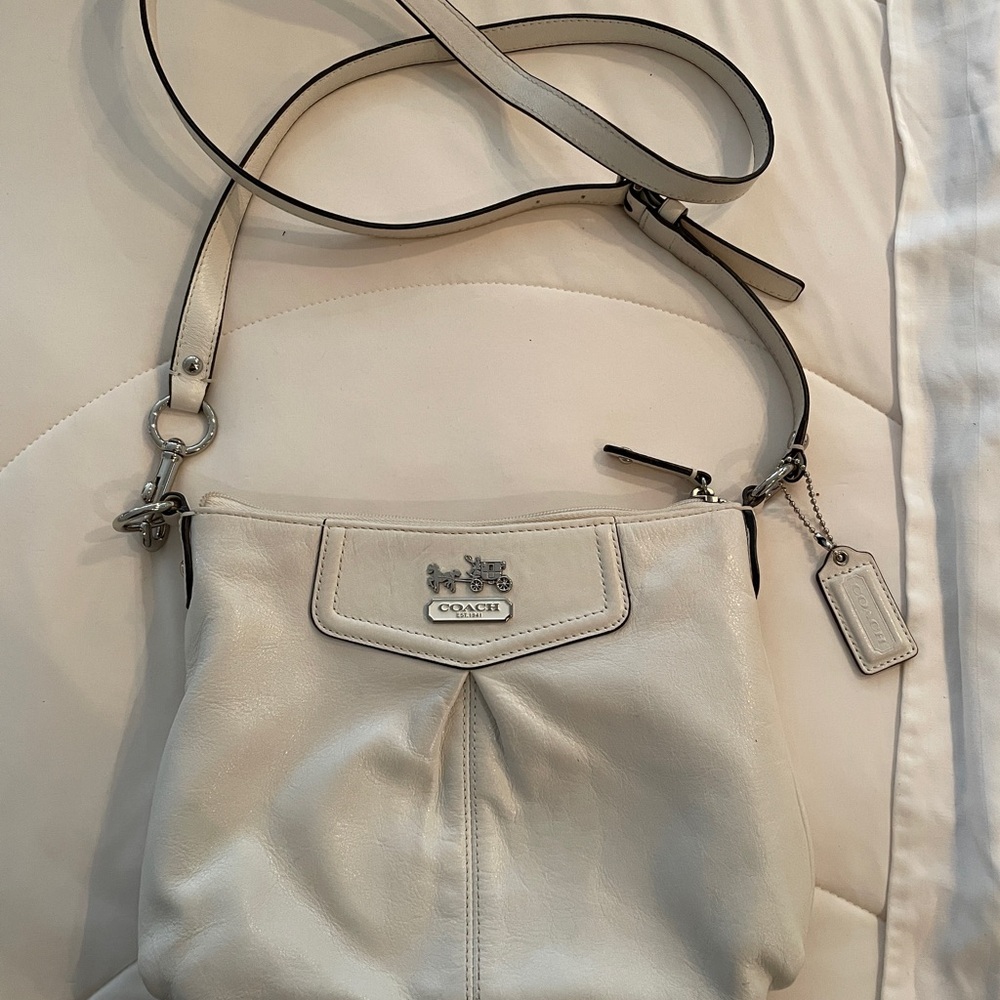Coach white crossbody bag like new